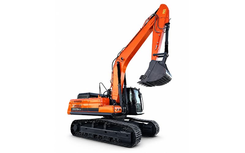 မိုင်းများအတွက် အဆုံးစွန် Hard-Rock Crusher ။ DX370PC-9 35.6-ton excavator သည် 